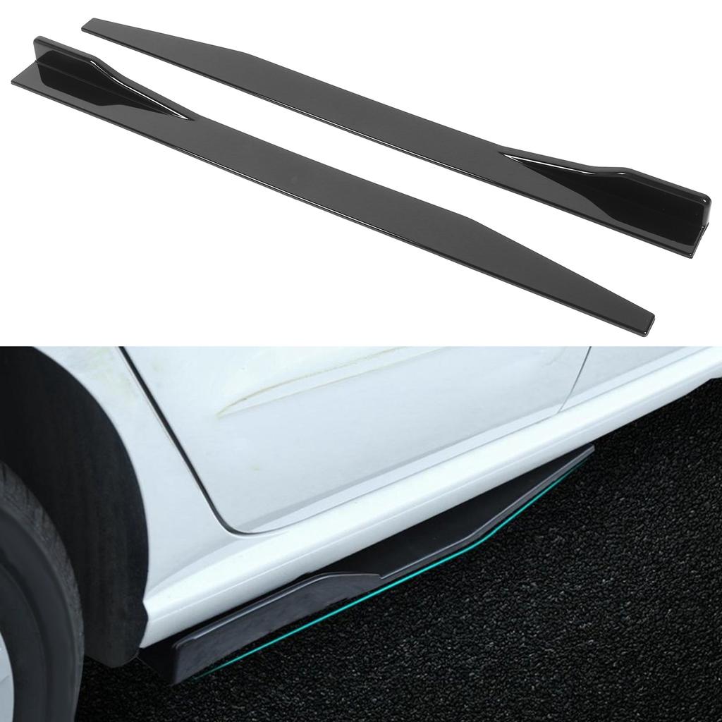 2pcs Car Side Skirt Splitter Lip Winglet Diffuser Universal 120cm/47.2in Glossy Black  For Universal Car