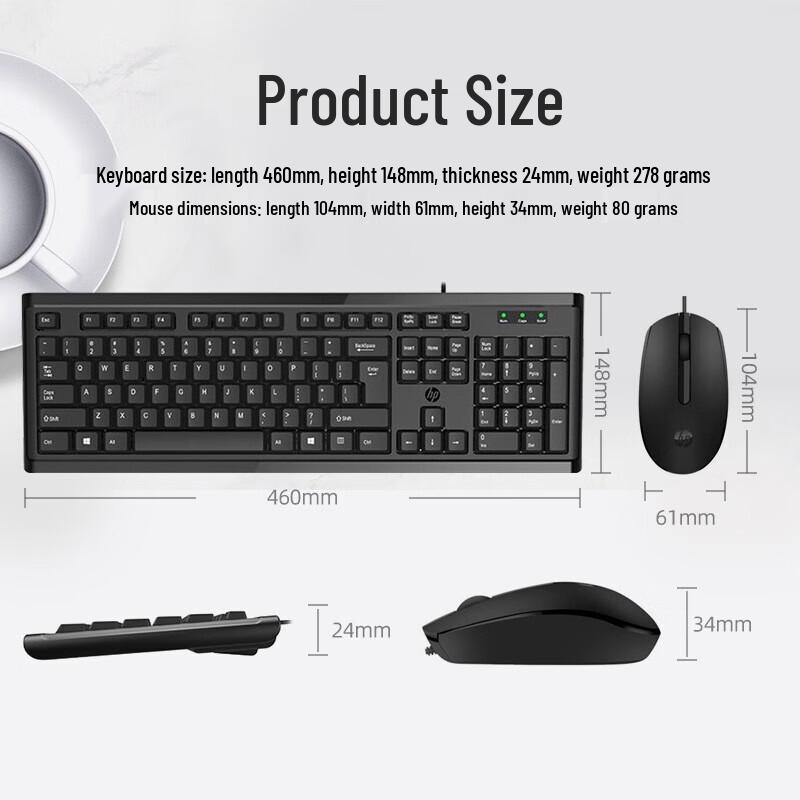HP KM10 Wired Office Keyboard and Mouse Combo
