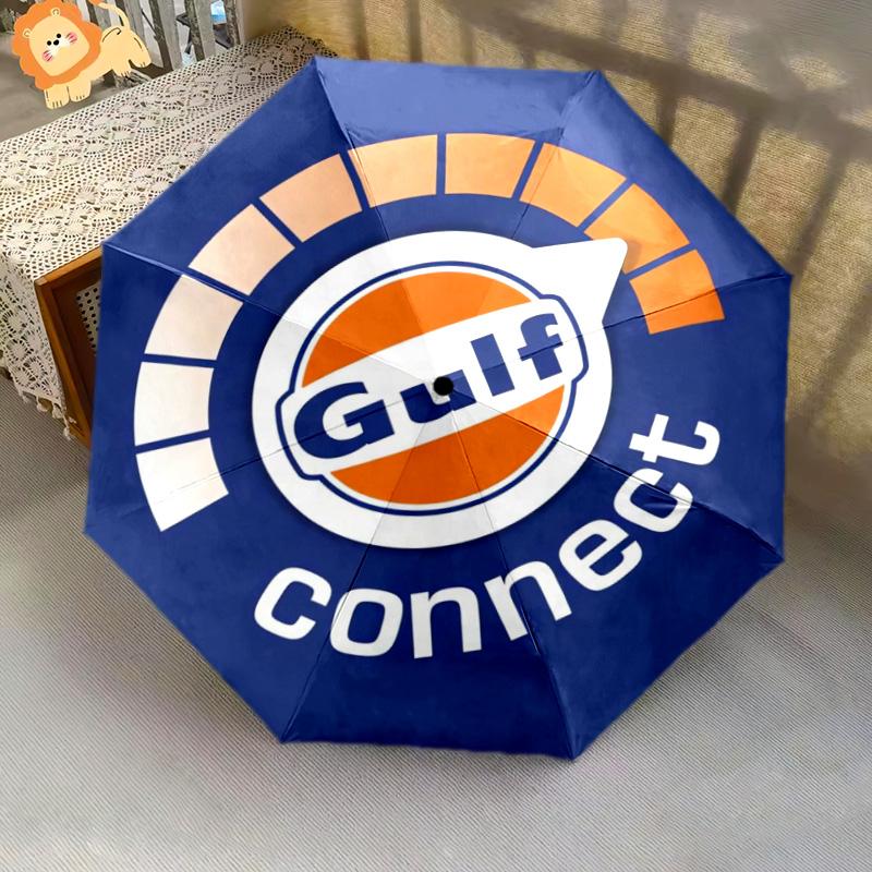 Logo Marca Gulf Ombrello pieghevole 8 stecche Parapioggia Ombrello da sole Ombrello da sole Regalo viaggio