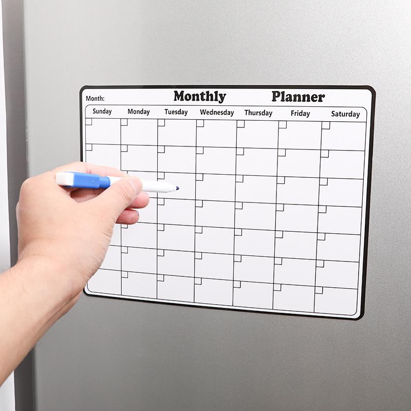28*21cm Magnetic Refrigerator Sticker Calendar Magnetic Whiteboard Wall Sticker Learning Month Plan