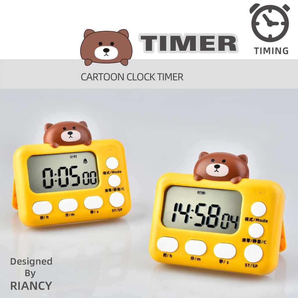 Desk Magnetic Countdown Timer Cartoon Animal Digital Kitchen Timer for Cooking, Study, Exercise Simple Operation