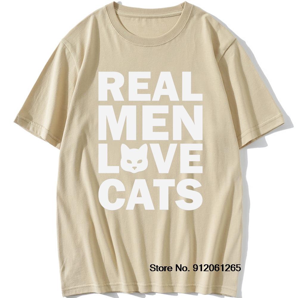 Real Unisex Love Cats Animal T Shirt Vintage Cats Lover Tshirt Cotton Tshirts Cool Daddy Mother Gift Oneck Short Sleeve Tops Tees