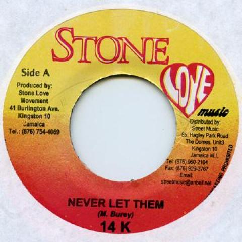 7inch Record 14K / MITCH (ARP) - Never Let Them / Gangsta Mission none Stone Love 2006 Jamaica Reggae, Ska & Dub