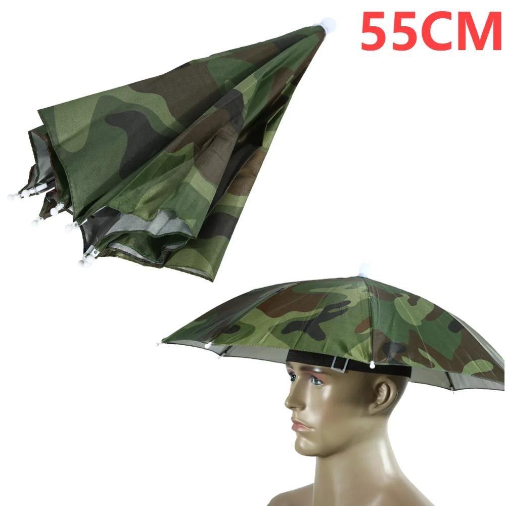 Rain Umbrella Hat Outdoor Portable Rain Umbrella Hat Foldable Sun Shade Waterproof Camping Fishing Headwear Cap Beach Head Hat