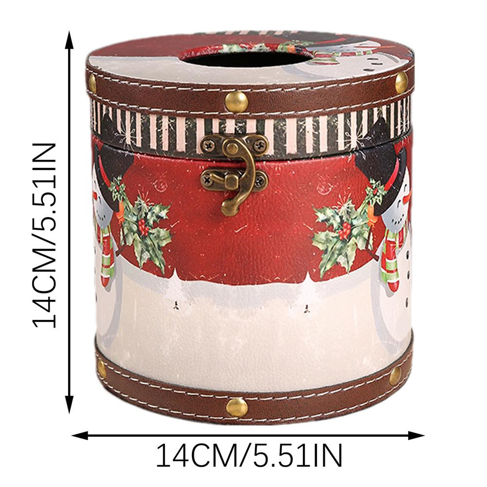 

Christmas Tissue Box Cylinder Stand Decorative Tissue Box Holder For Table Living-Room Holiday Home Dining Festival Family