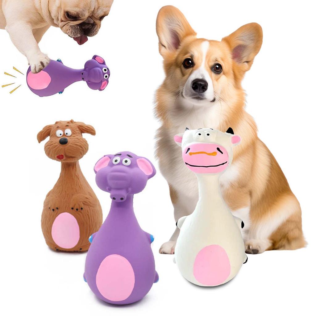 Dog Interactive Chew Toy Funny Cartoon Cows/Elephant/Puppy Toy for Aggressive Chewers Large Breed
