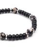 Black Beige Mix Bead Bracelet (PLT-BR-053_BK)