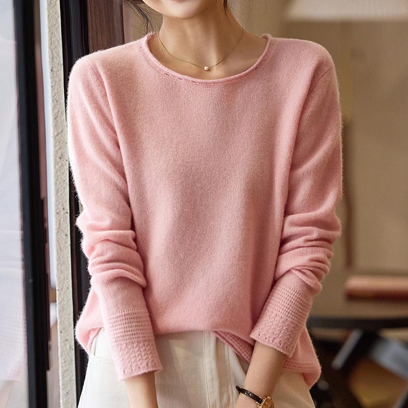 Women's Cashmere Sweater Qinghe Cashmere 30% Cashmere 70% Wool Autumn and Winter Pullover Warm and Fashionable