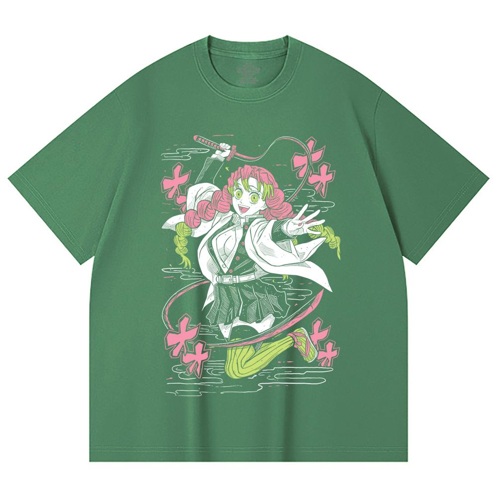 230 Gsm 100% Cotton Demon Slayer V49 Mitsuri Print Unisex Heavy Cotton T Shirt