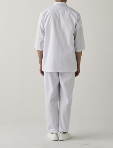 Seven Uniform Men's Antibacterial Coat, Size AA0319, White, Size M