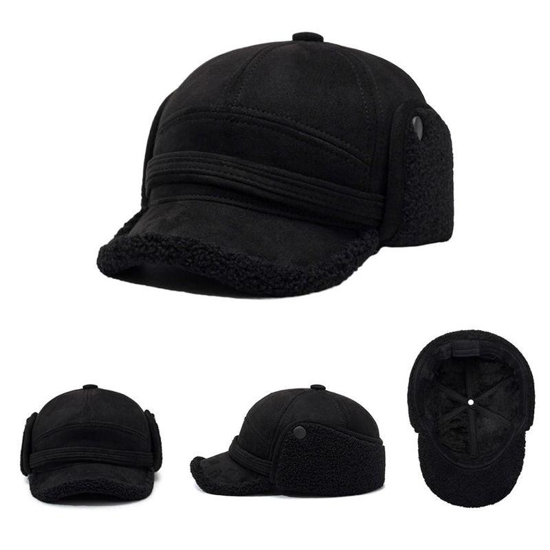 Winter Warm Caps Fleece Ear Muffs for Men Windproof Outdoor Hats