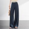 Fashion linen wide-leg pants women's 1116 summer new high-waisted loose and thin straight-leg pants fashion casual pants