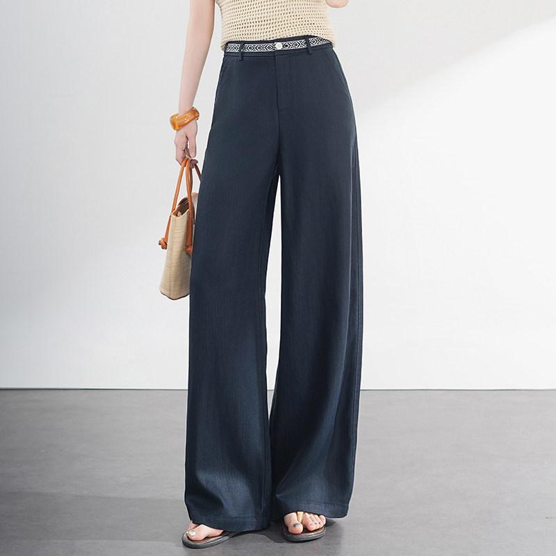 Fashion linen wide-leg pants women's 1116 summer new high-waisted loose and thin straight-leg pants fashion casual pants