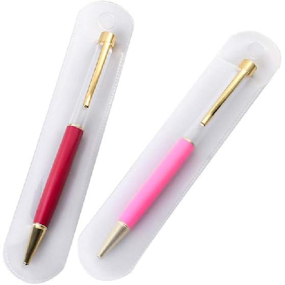 Luzen 50Pcs Clear Plastic Pen Pouch Bag Single Pen Sleeve Case Holder Ballpoint Pen Pencil Gift Packaging Bag for for School Office Business Use