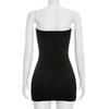 Spring 2026 European & American Style Solid Color Sexy Slim-fit Bandeau Mini Dress