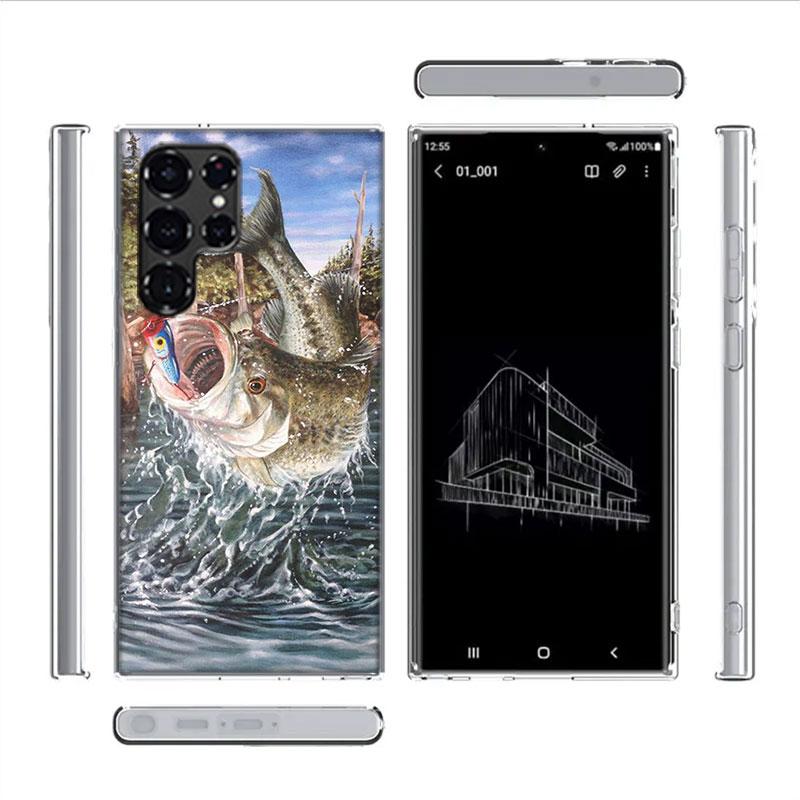 Angelzubehör Fischkoffer Handyhülle für Samsung Galaxy S26 Ultra S25 Edge S24 S23 FE S21 Plus S20 S22 S10 Hülle TPU Capa Schale Sh