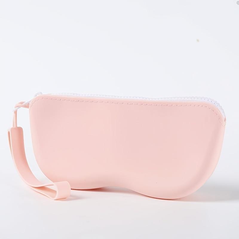 1pc Portable Silicone Glasses Case, Zipper Closure, Minimalist Eyeglass Pouch for Travel, Protective Glasses Case for Men Women