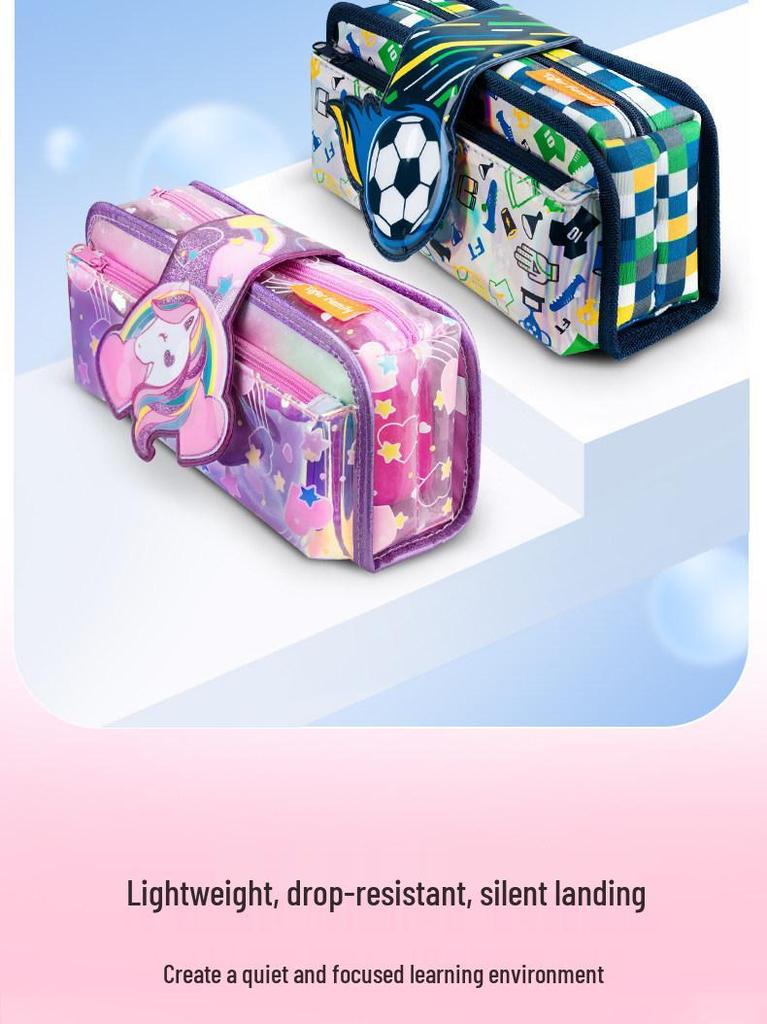Two-in-One Kids Pencil Case with Large Capacity for Boys and Girls - School Stationery Box and Gift