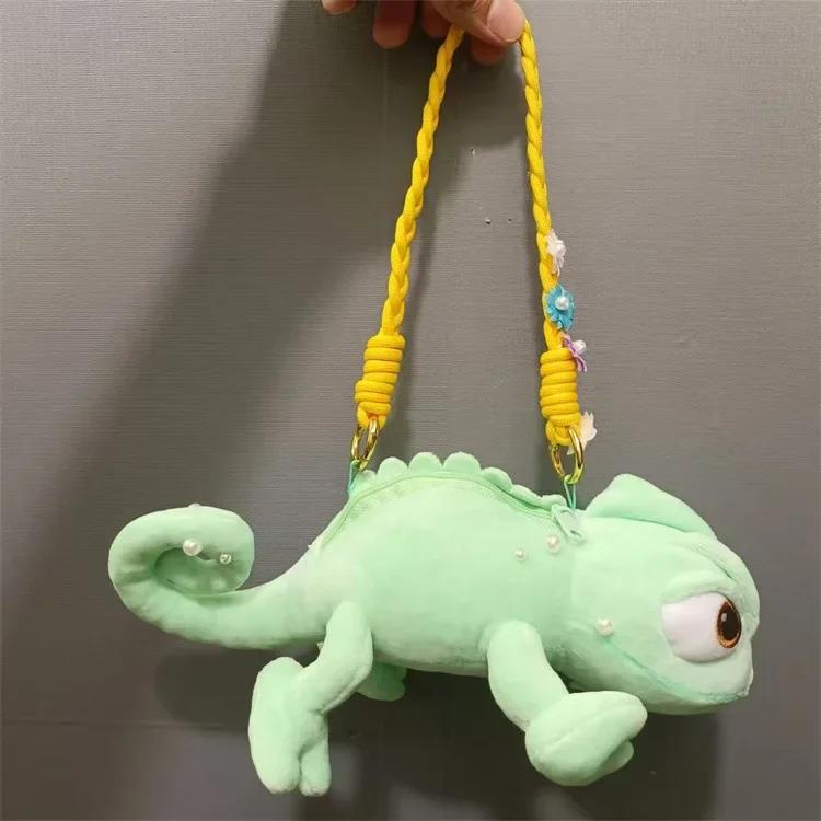 Mignon Petit Sac à Bandoulière Poupée Pascal Raiponce Figures Kawaii Unisexe Poupée en Peluche Décoration d'Épaule Cadeaux d'Anniversaire gray