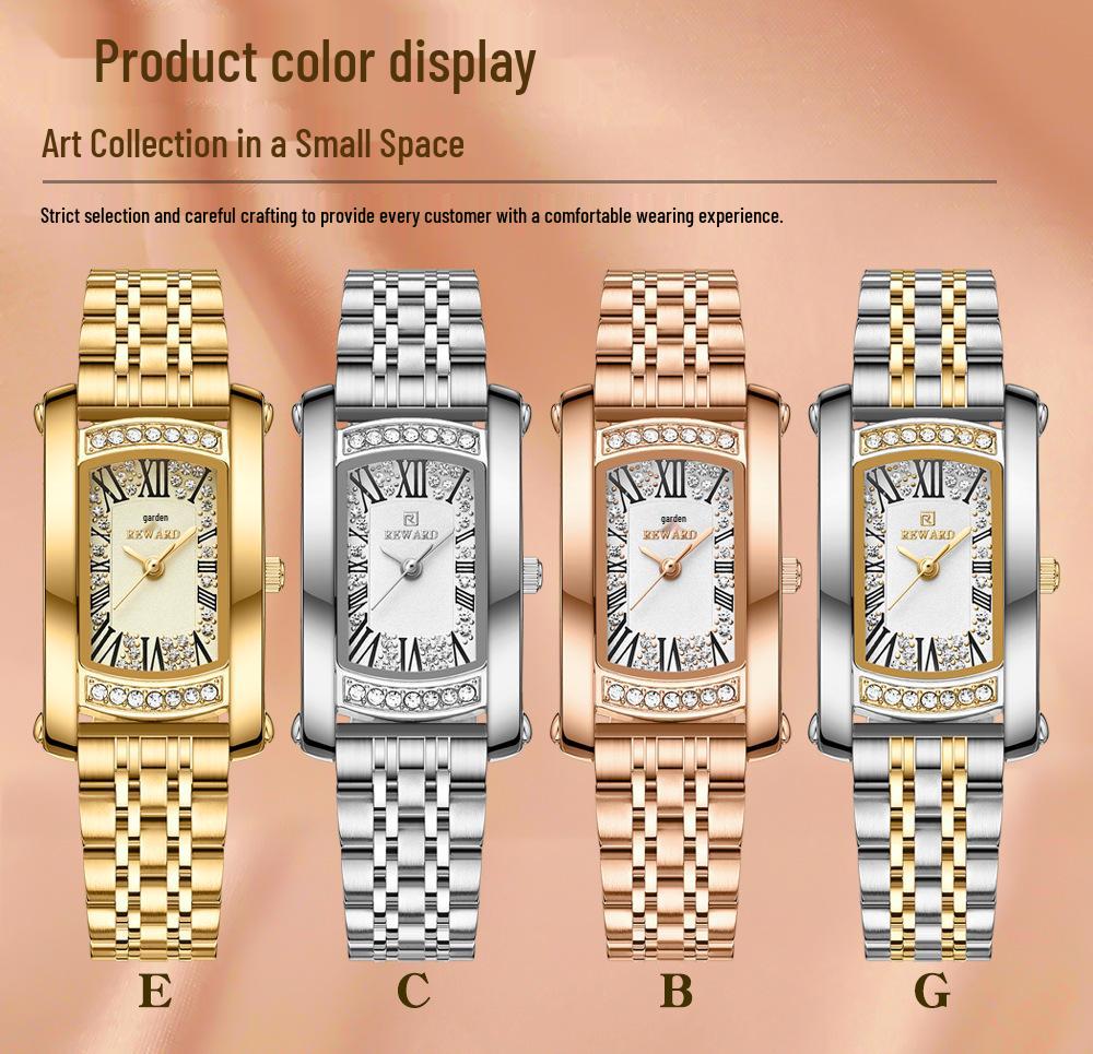 Exquisite Women's Waterproof Square Quartz Wristwatch - Light Luxury Fashion Bestseller