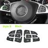 Car Steering Wheel Buttons Decorative Sticker Fit For Mercedes Benz A C Class W205 GLC X253 CLA GLA Auto Interior Accessories