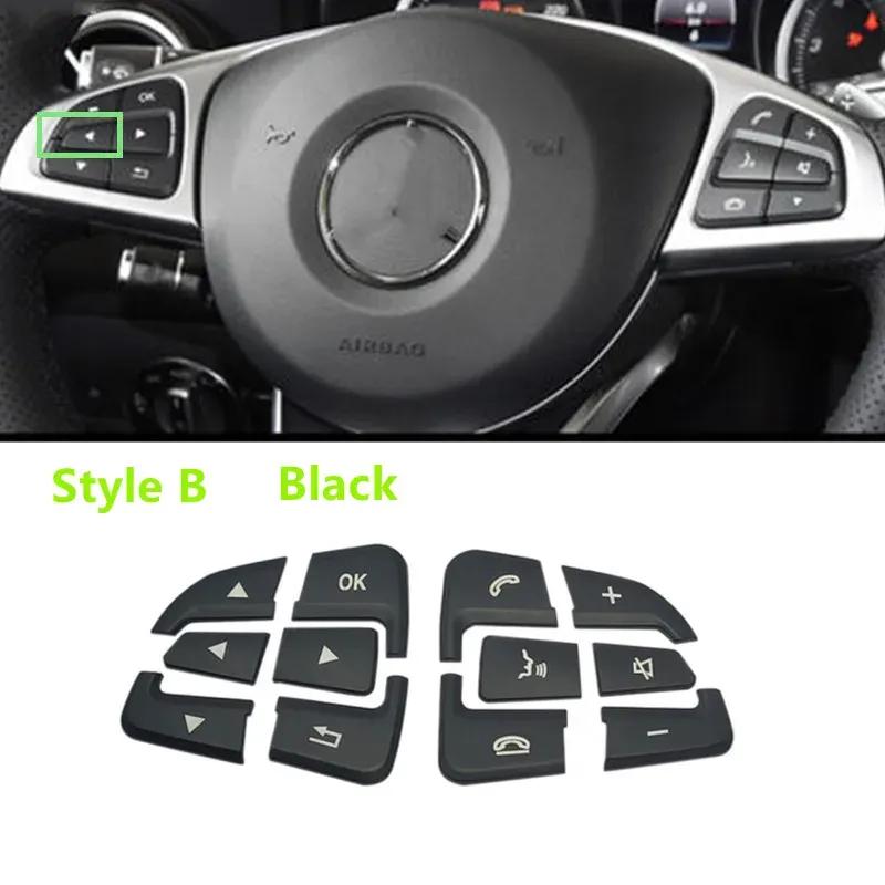 Car Steering Wheel Buttons Decorative Sticker Fit For Mercedes Benz A C Class W205 GLC X253 CLA GLA Auto Interior Accessories