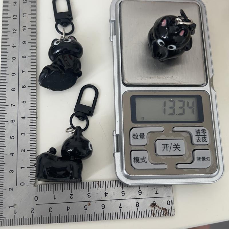 1 Piece Q Cute Big-Eyed Cat Star Keychain Black Cat Pendant Cartoon Girlfriend Small Gift Bag Decoration Diy Accessories