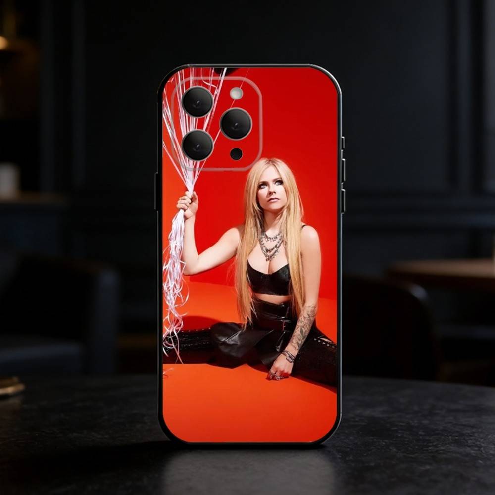 Star Singer Avril Lavigne Phone Case Silicone black Soft For IPhone 17,16,15,14,13,12,11,SE,Plus Pro Max