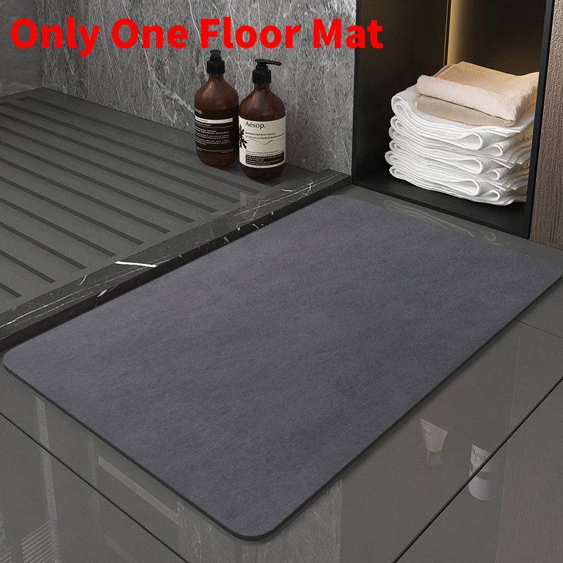Modern Minimalist Silicone Diatom Mud Bathroom Door Mat With Water Absorption For Bathroom Comfort