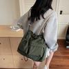 Fashion nylon shoulder bag new simple drawstring messenger bag versatile large capacity lightweight tote bag
