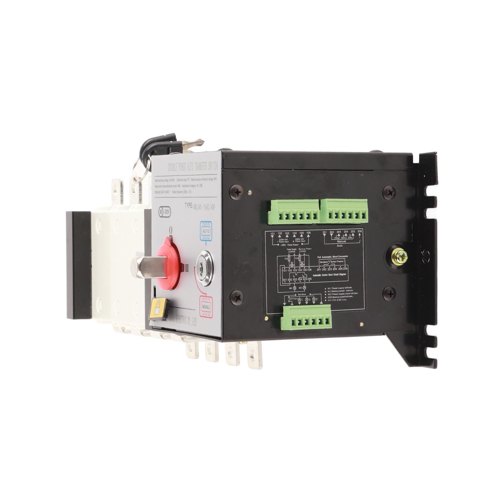 

Generator Transfer Switch PC Isolated 2in 1out Dual Power Automatic Transfer Switch AC400V 160A