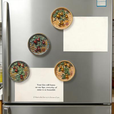 Fünf Kürbisse Kühlschrankmagnet Bringt Glück Reichtum 3D Kürbisranke Runder Kühlschrankmagnet Haus Büro Küche Dekoration