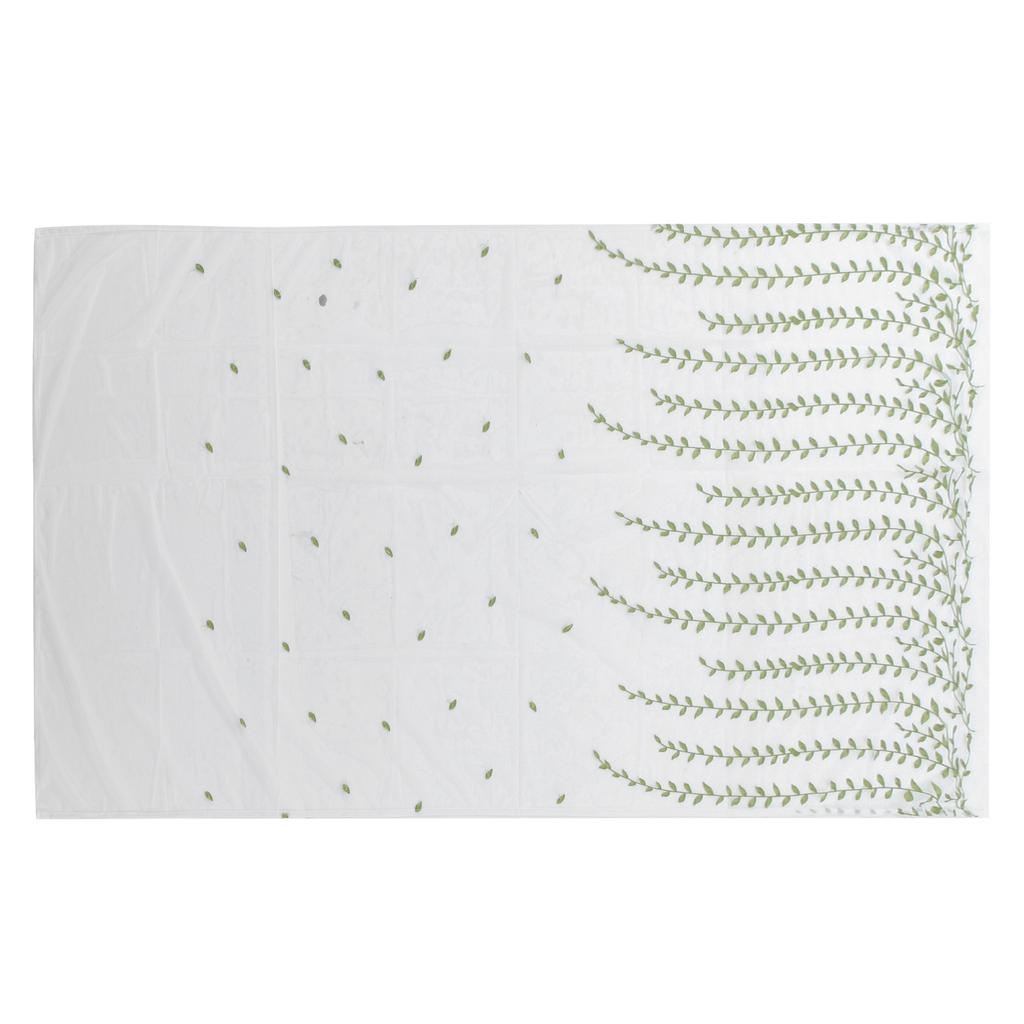 1x2.5m Green Willow Leaves Printed Modern Tulle Curtains Window Voile Curtain for Living Room Bedroom