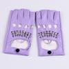 Street dance half-finger gloves men's nightclub pole dance rivet gloves performance dancing spring summer dance performance leather gloves