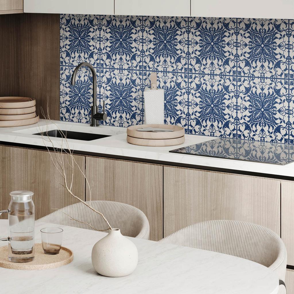 Self-Adhesive Vinyl Panel - Decoration with Print 120x60 cm Floral Pattern on the Background