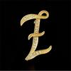 Minimalist Rhinestone Alphabet Brooch: Elegant Geometric Pin for Sweaters or Coats