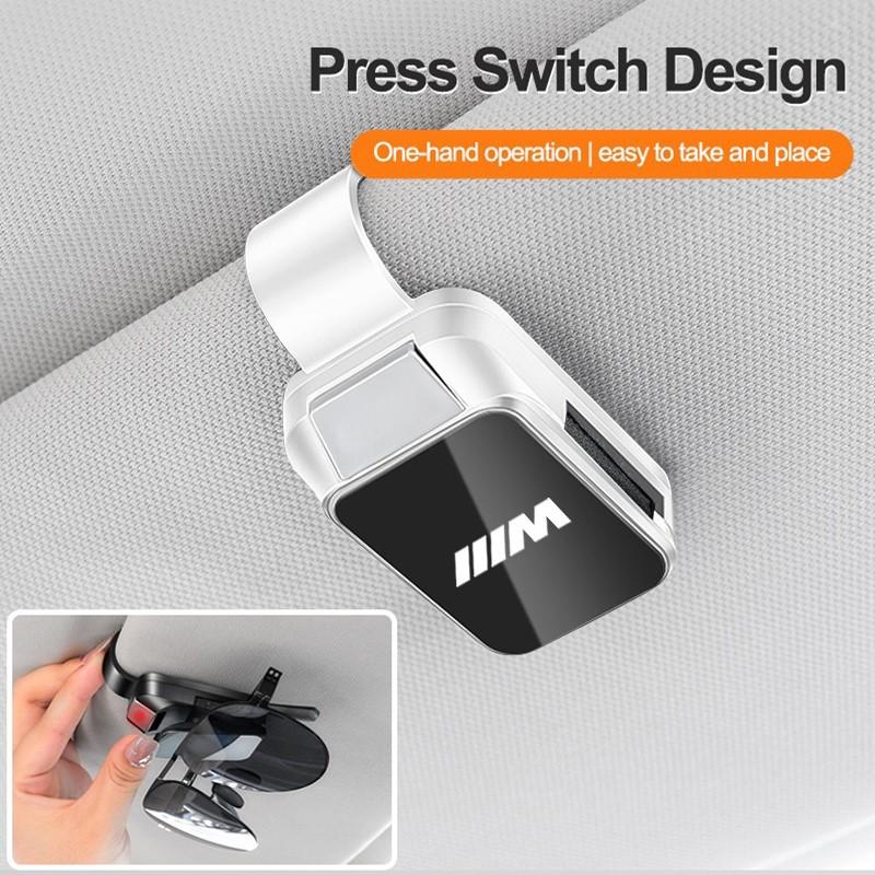 Car Press Switch Glasses Clip Case Sunglasses Bracket Storage For BMW M Performance F20 F40 F22 F30 E90 F32 F06 F07 F46 E60 M5 QQW1