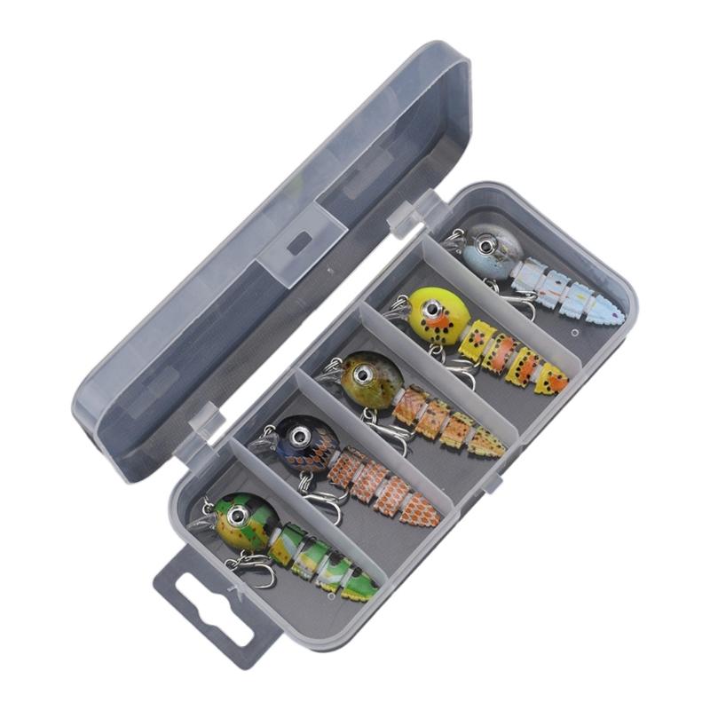 5 Segment Artificial Hard Baits Multi Jointed Swimbaits Swimming Lures with Hook Saltwater Swimbait 5pcs 1