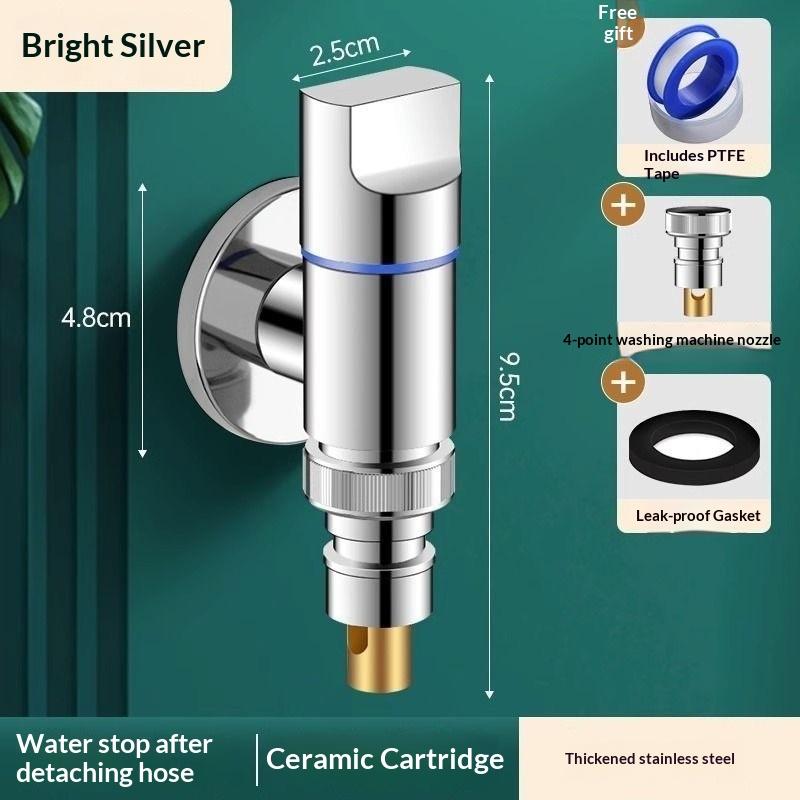 Multi Use Stainless Steel Washing Machine Faucet Quick Opening Angle Valve Rotary Switch Automatic Water Stop Valve Specific
