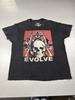 Evolve Shirt Mens Extra Large Black Red Skull Guns Graphic Distressed Punk Tee