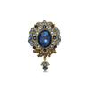 Ladies' Crystal Flower Brooch, Elegant Brooch, Jeweled with a Badge, Fashionable Brooch, Suitable for Weddings, Parties, Party Gifts, Blue.