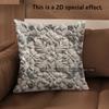 2D Intricate Floral Pattern Decorative Pillow Covers Pattern Cushion Cover Suitable For Sofa Bedroom Car Pillow Cover