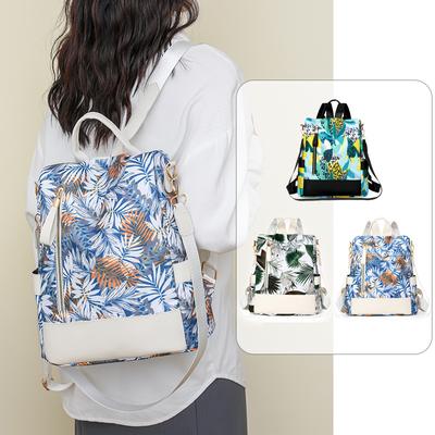 Sac à dos imprimé multi-usages pour femme, sac à bandoulière, grande capacité, multifonctionnel, antivol, cartable