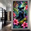 Black Panther and Flower Picture DIY Diamond Painting Cross Stitch Full Drills Diamond Mosaic New Collection Home Decor