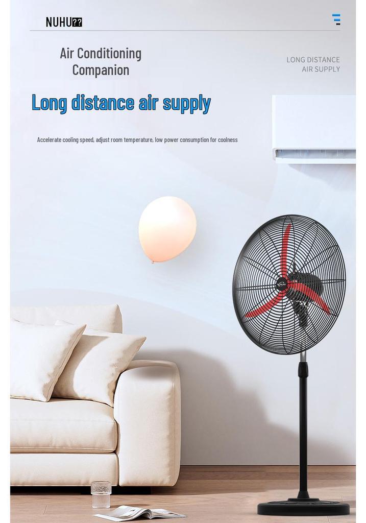 Angry Tiger Industrial Floor Fan: Powerful Oscillating Electric Fan with High Air Volume for Commercial Use in Shops, Factories, and Warehouses.