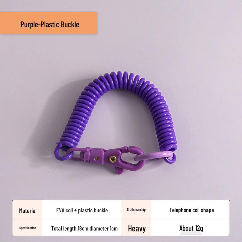 Spring Buckle Keychain Cord – Anti-Lost Outdoor Strap with Bag Holder