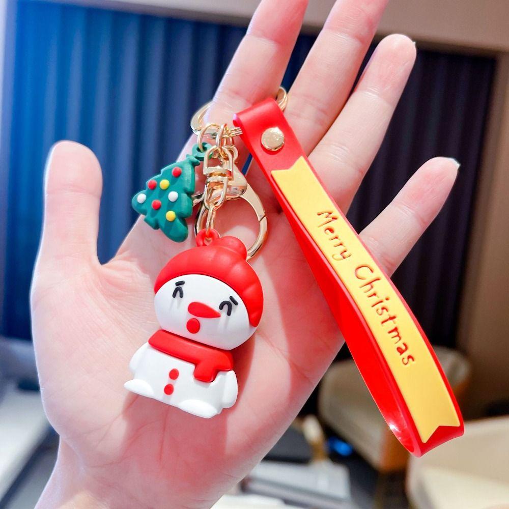 Decoration Small Pendant Santa  Key Fob Christmas Keychain Bag Charm Key Chain Car Key Ring