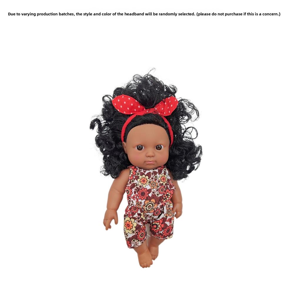 18-47CM Black Doll Full Body Vinyl Reborn Doll Soft Glue Simulation Baby African Doll Music Doll