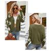 Casaco Cardigan de Tricô Preppy Moda Feminina Suéter Solto Outono Inverno Roupa Exterior