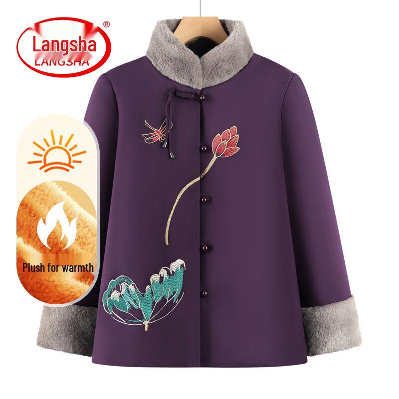 LangSha Women s Chinese Style Winter Padded Jacket 5XL